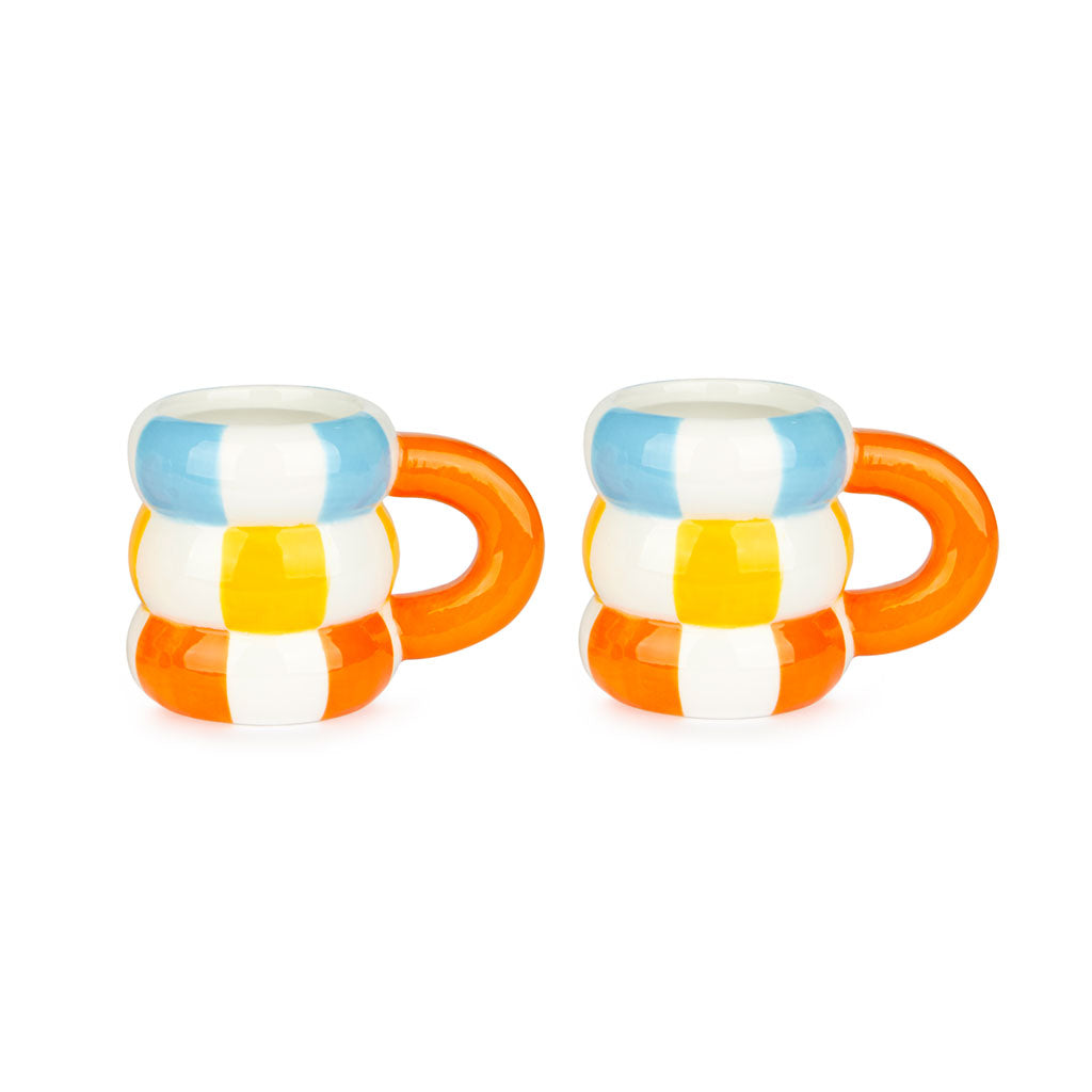 Set 2 Kaffekoppar i keramik Floats,orange