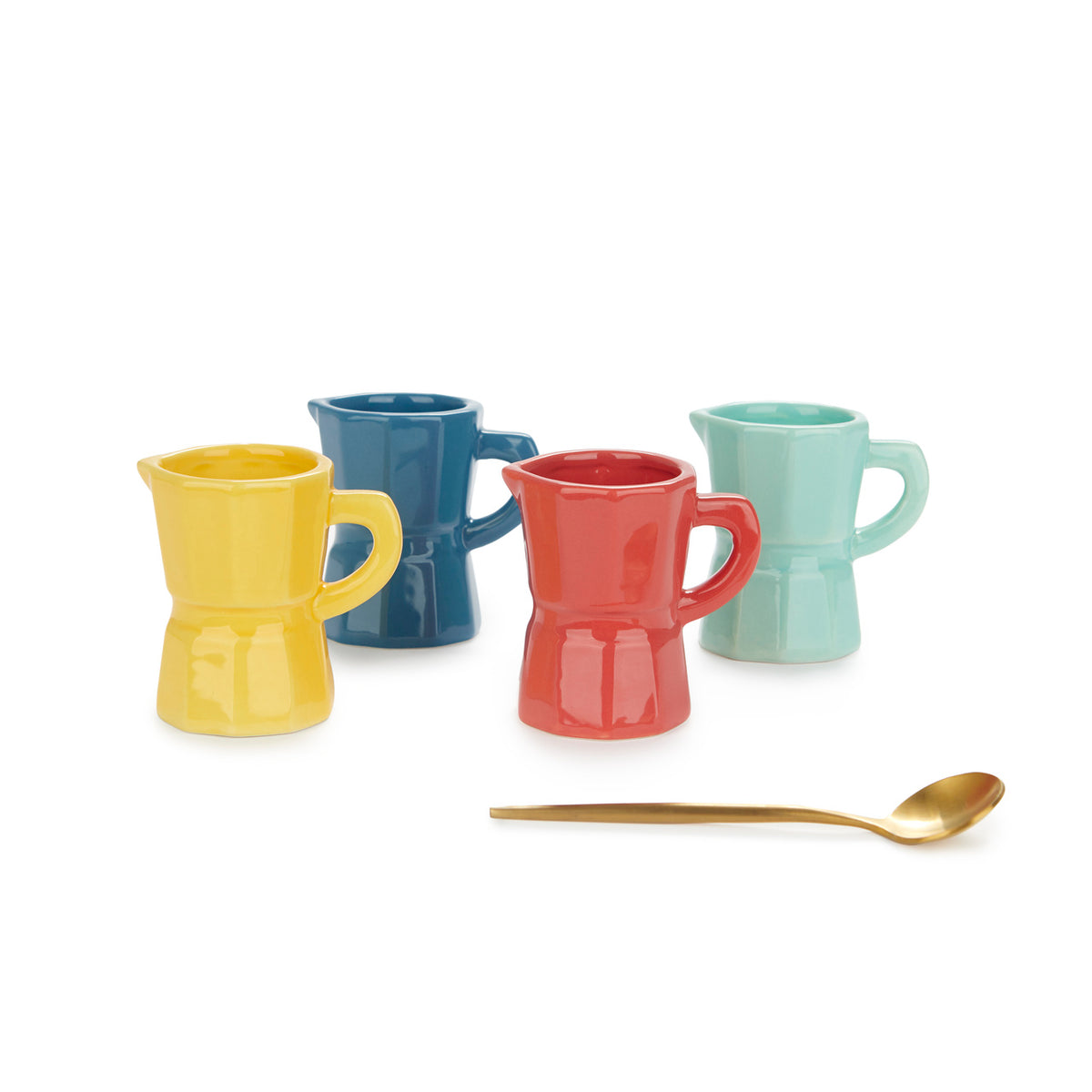Espressokoppar Moka ,blandade färger 4st