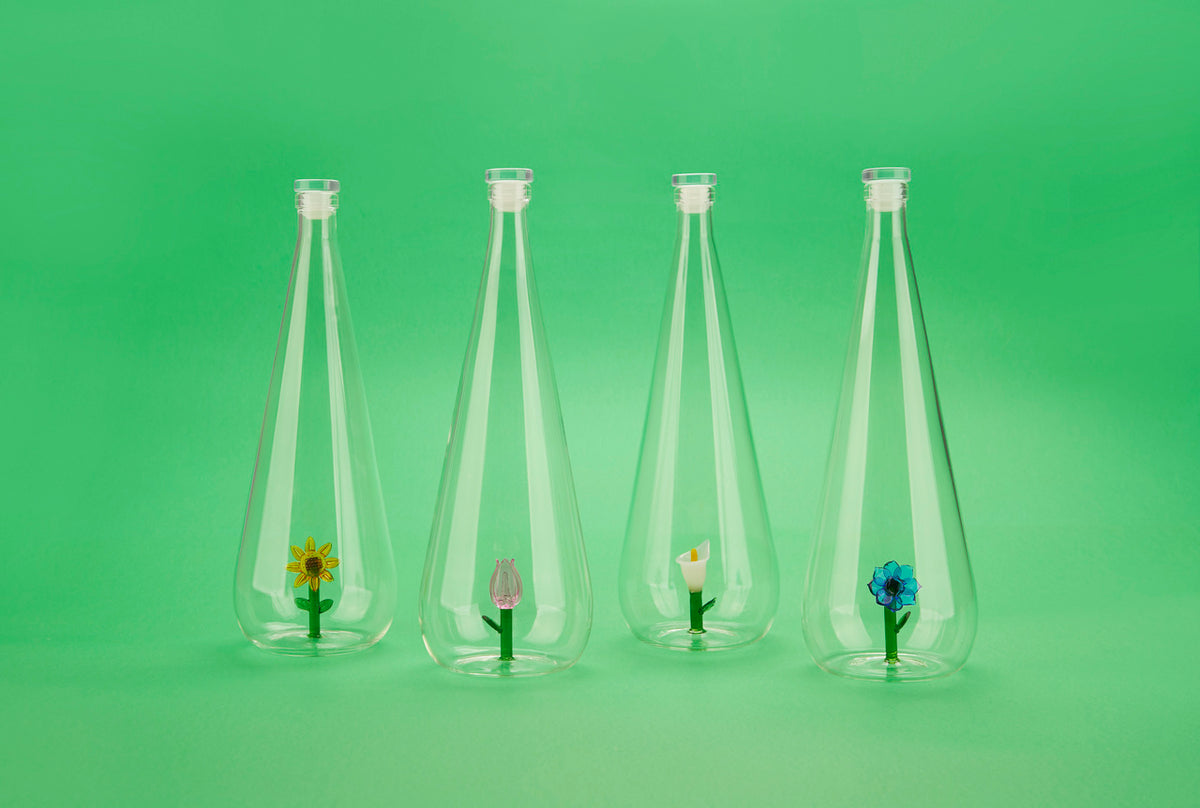 Flaska Botanical Solros 1,0l, Borosilikatglas