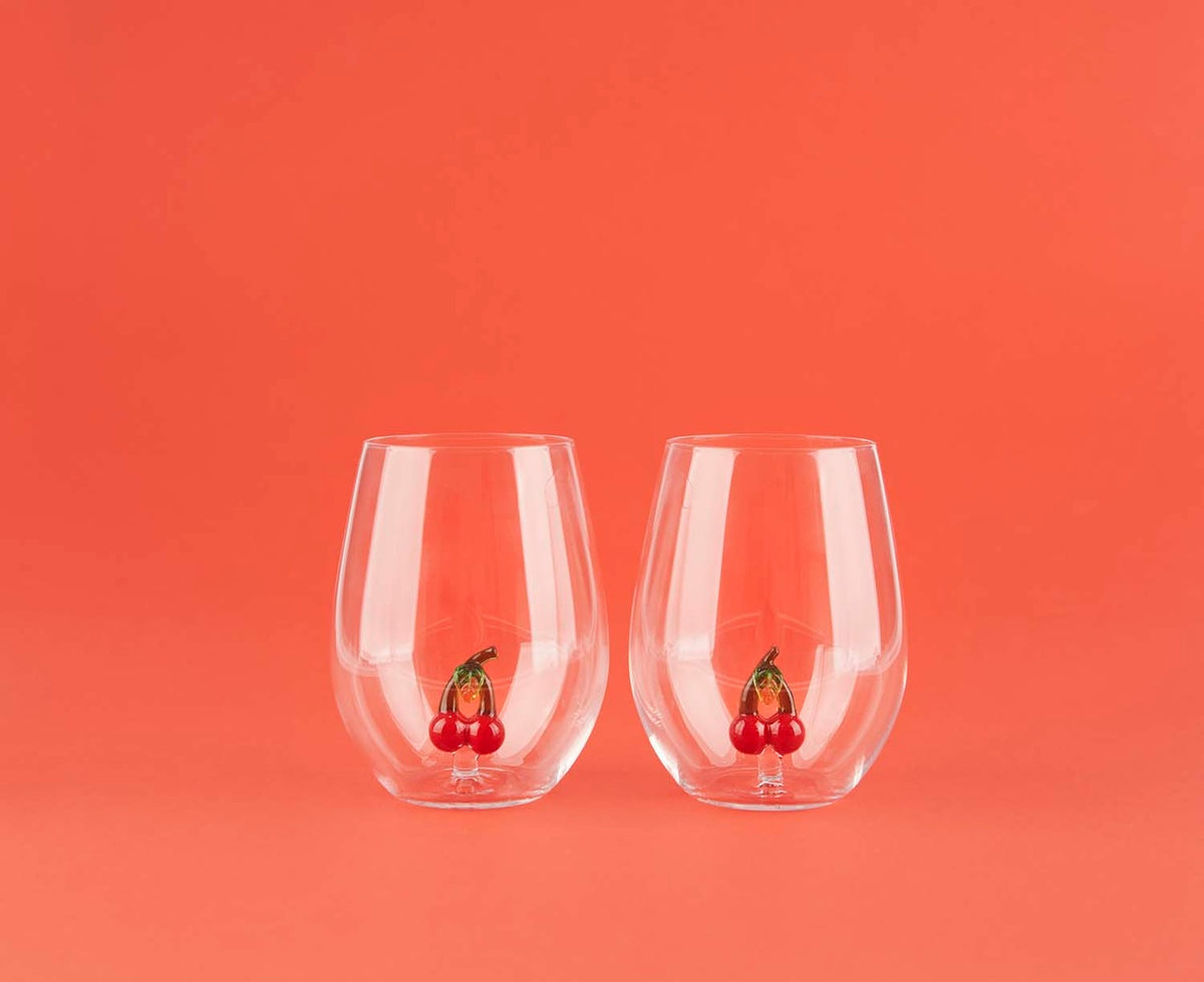 Dricksglas Botanical, Körsbär , set med 2