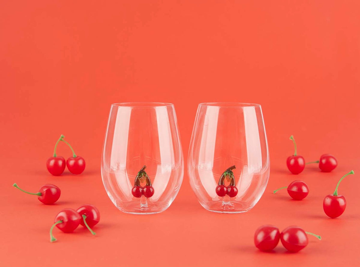 Dricksglas Botanical, Körsbär , set med 2