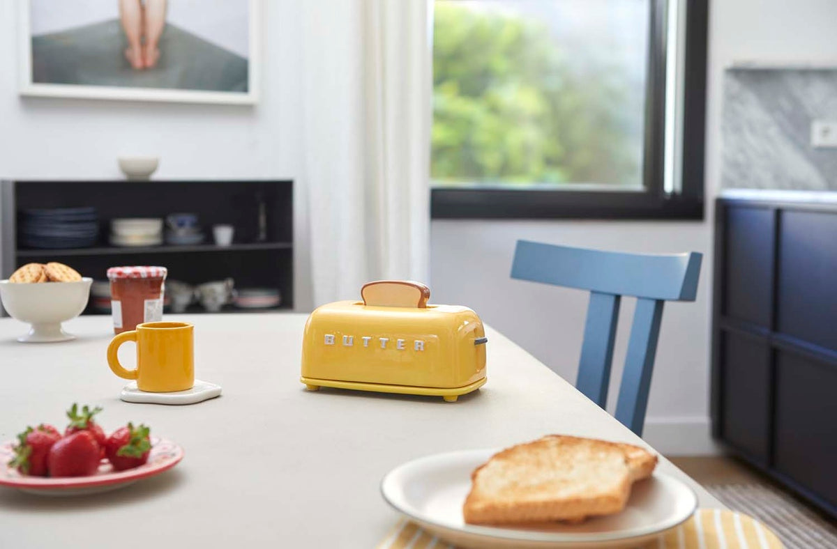 Smörbehållare med lock Toasty,  Gul