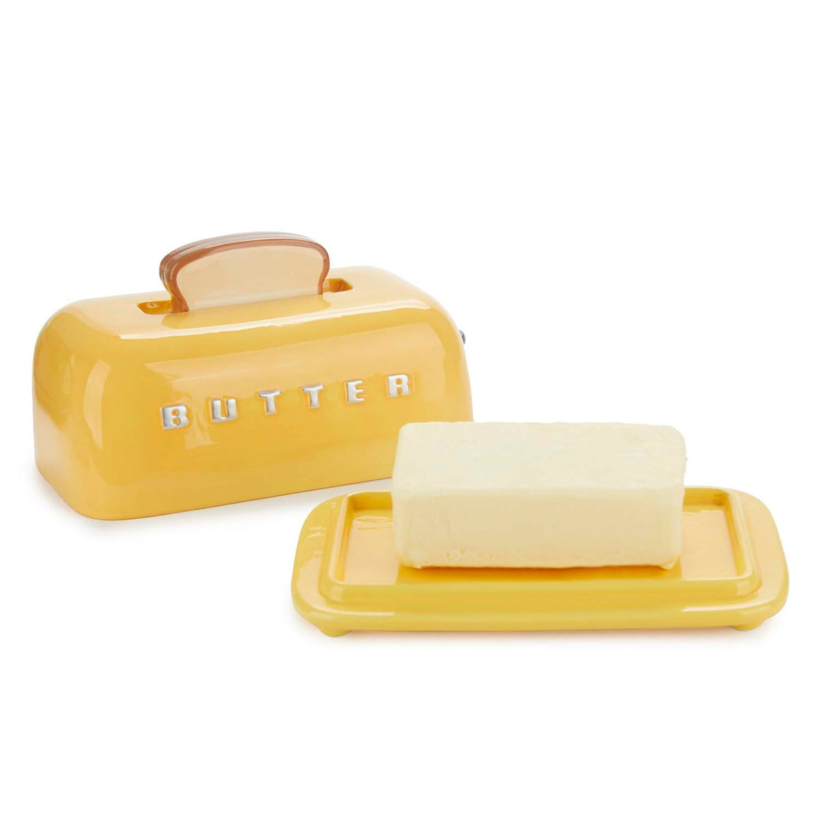 Smörbehållare med lock Toasty,  Gul