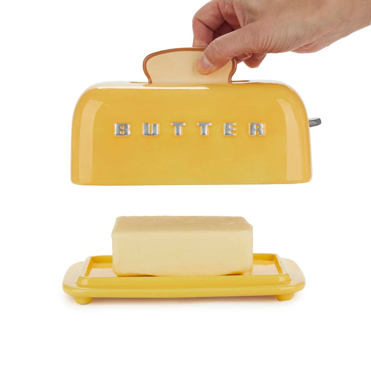 Smörbehållare med lock Toasty,  Gul