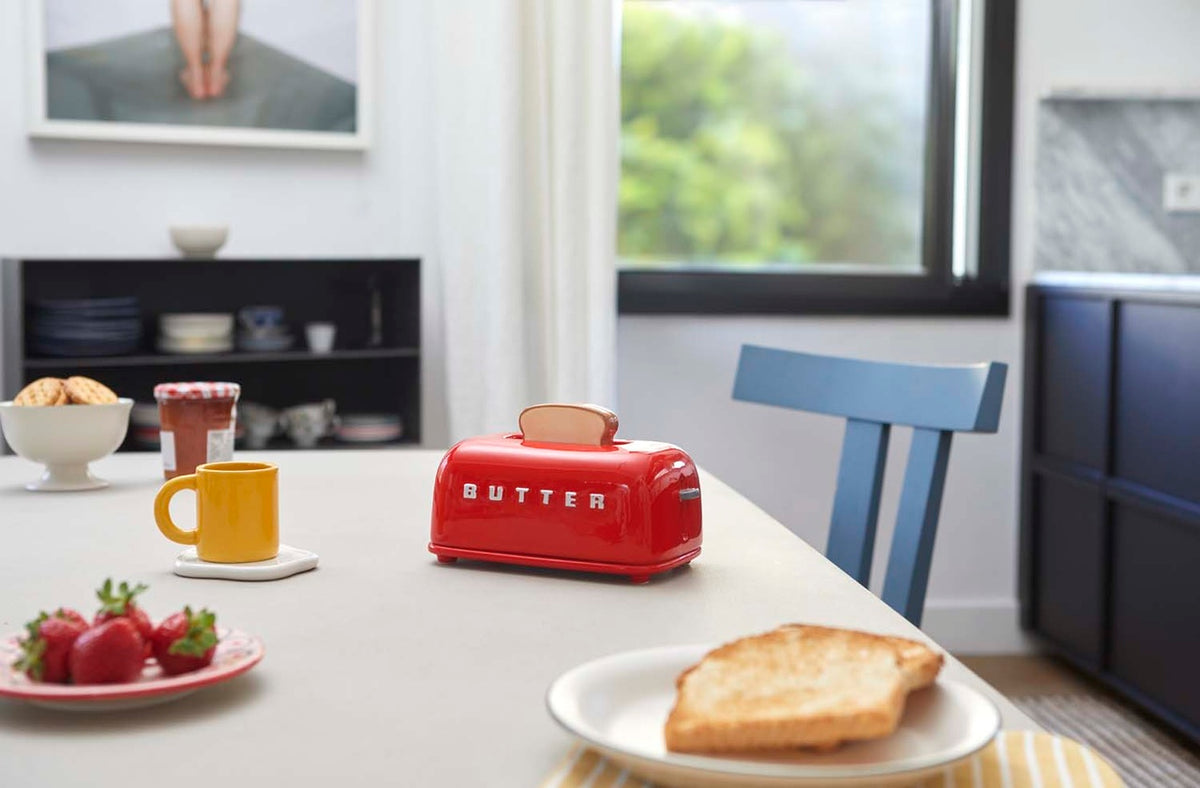 Smörbehållare med lock Toasty,  Röd