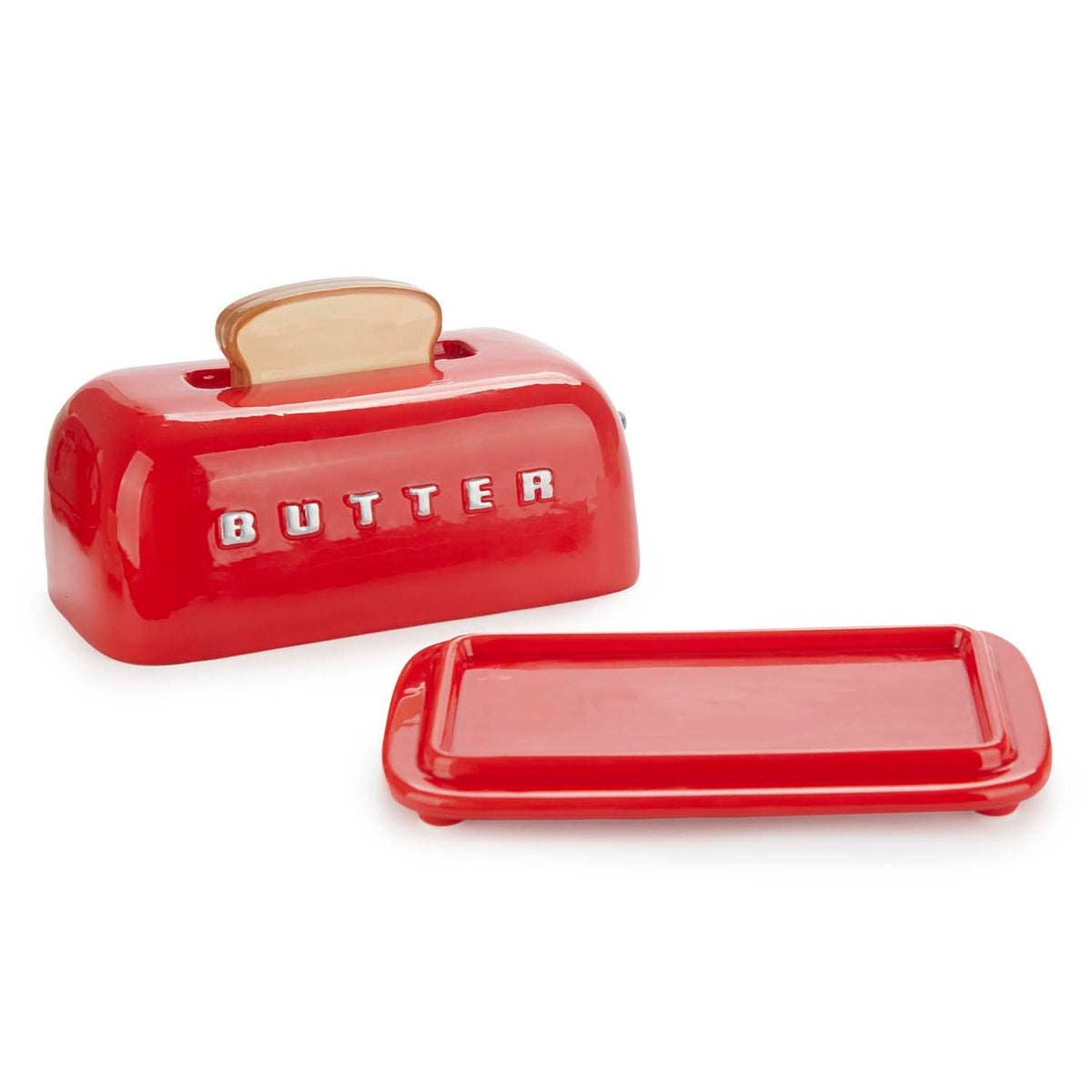 Smörbehållare med lock Toasty,  Röd