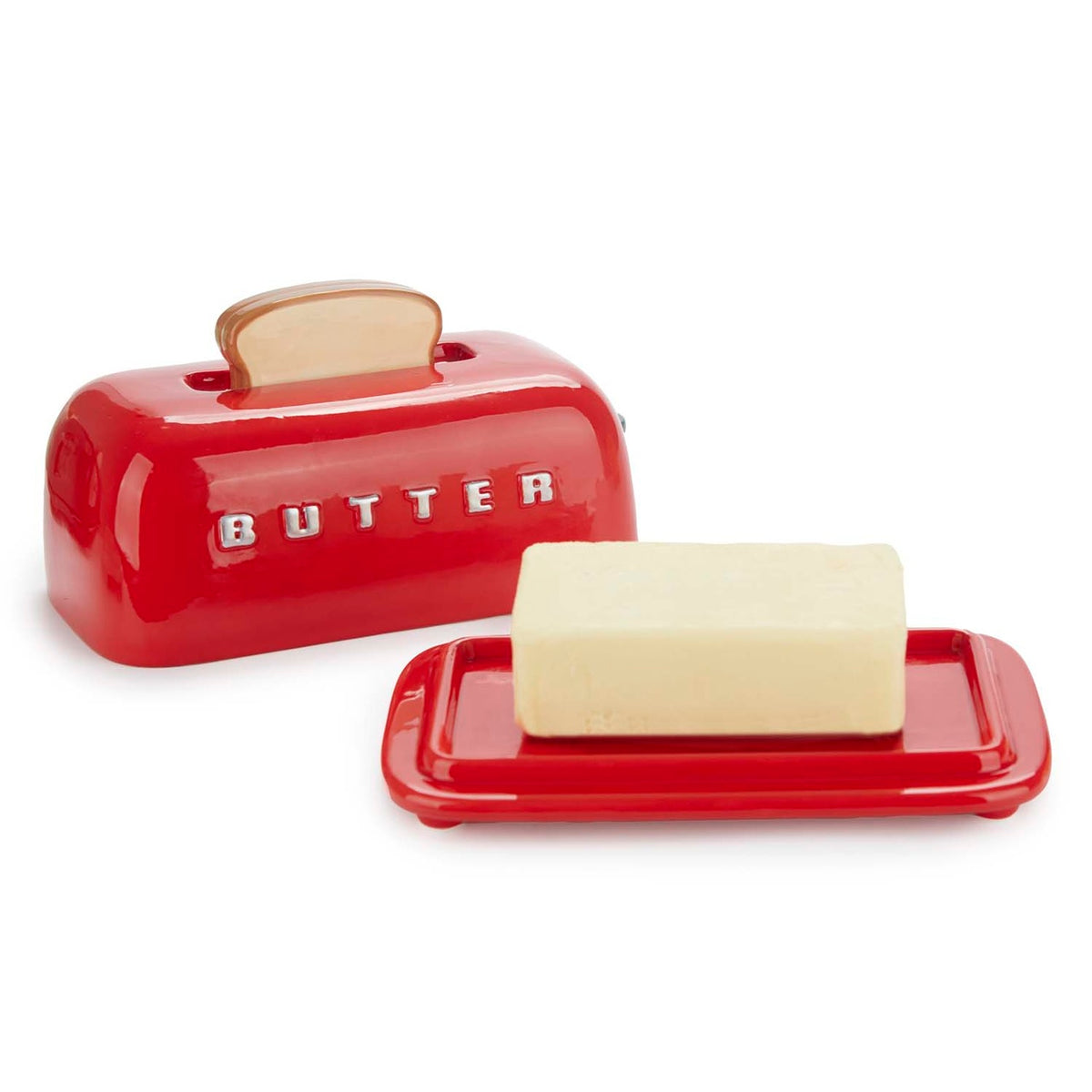 Smörbehållare med lock Toasty,  Röd