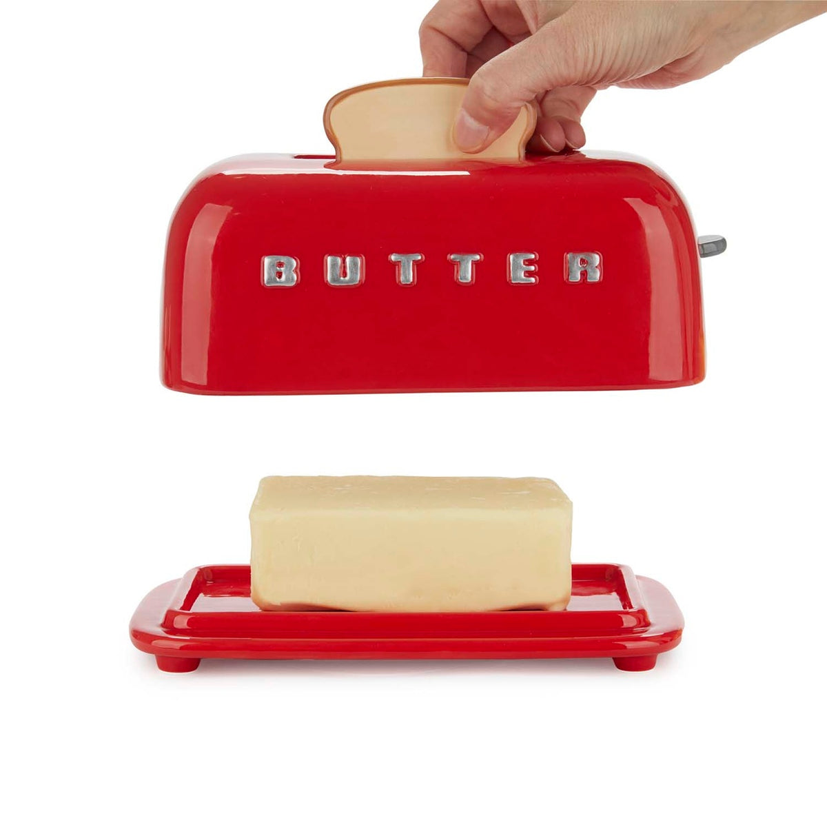 Smörbehållare med lock Toasty,  Röd