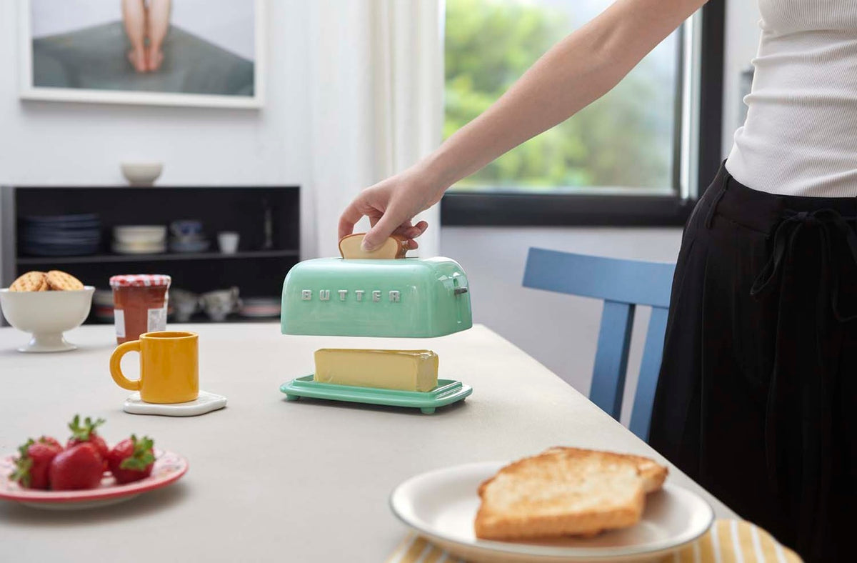 Smörbehållare med lock Toasty,  Grön