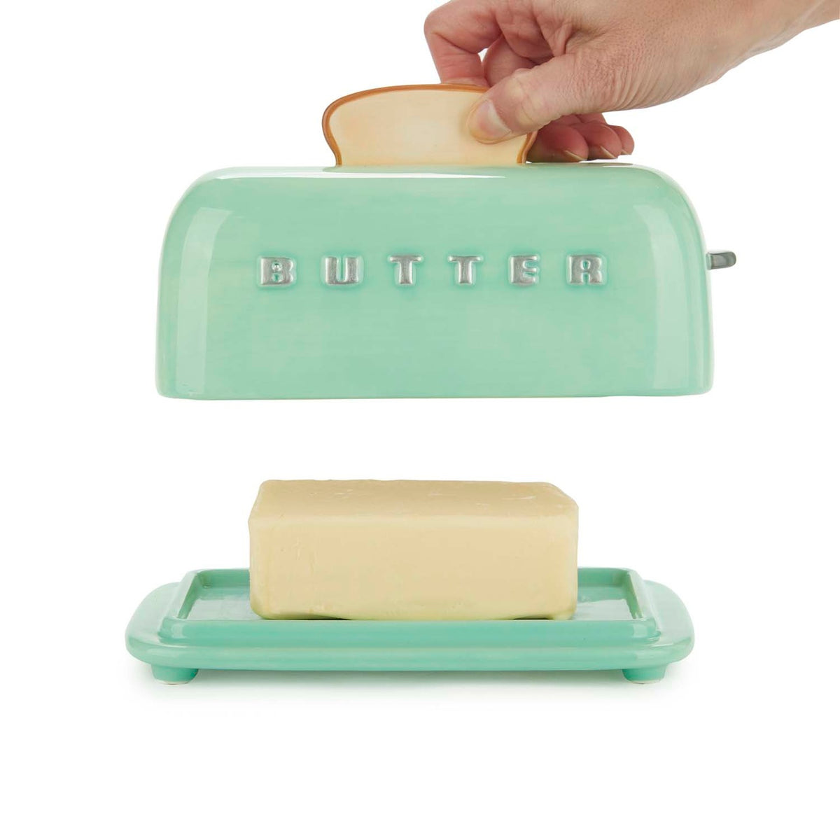 Smörbehållare med lock Toasty,  Grön
