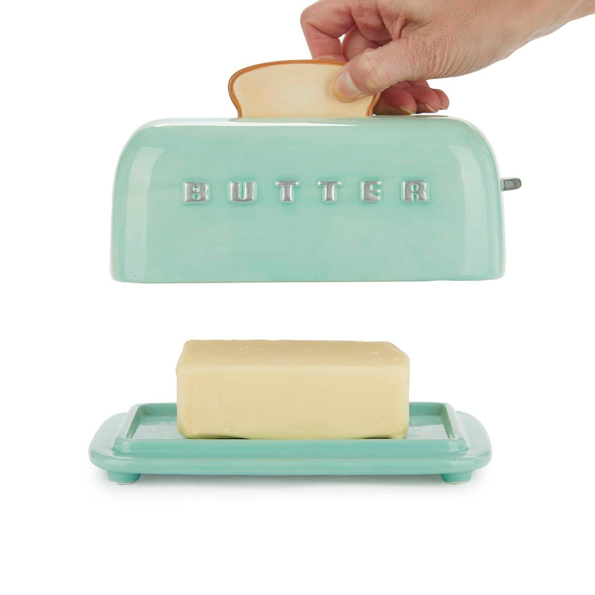 Smörbehållare med lock Toasty,  Grön