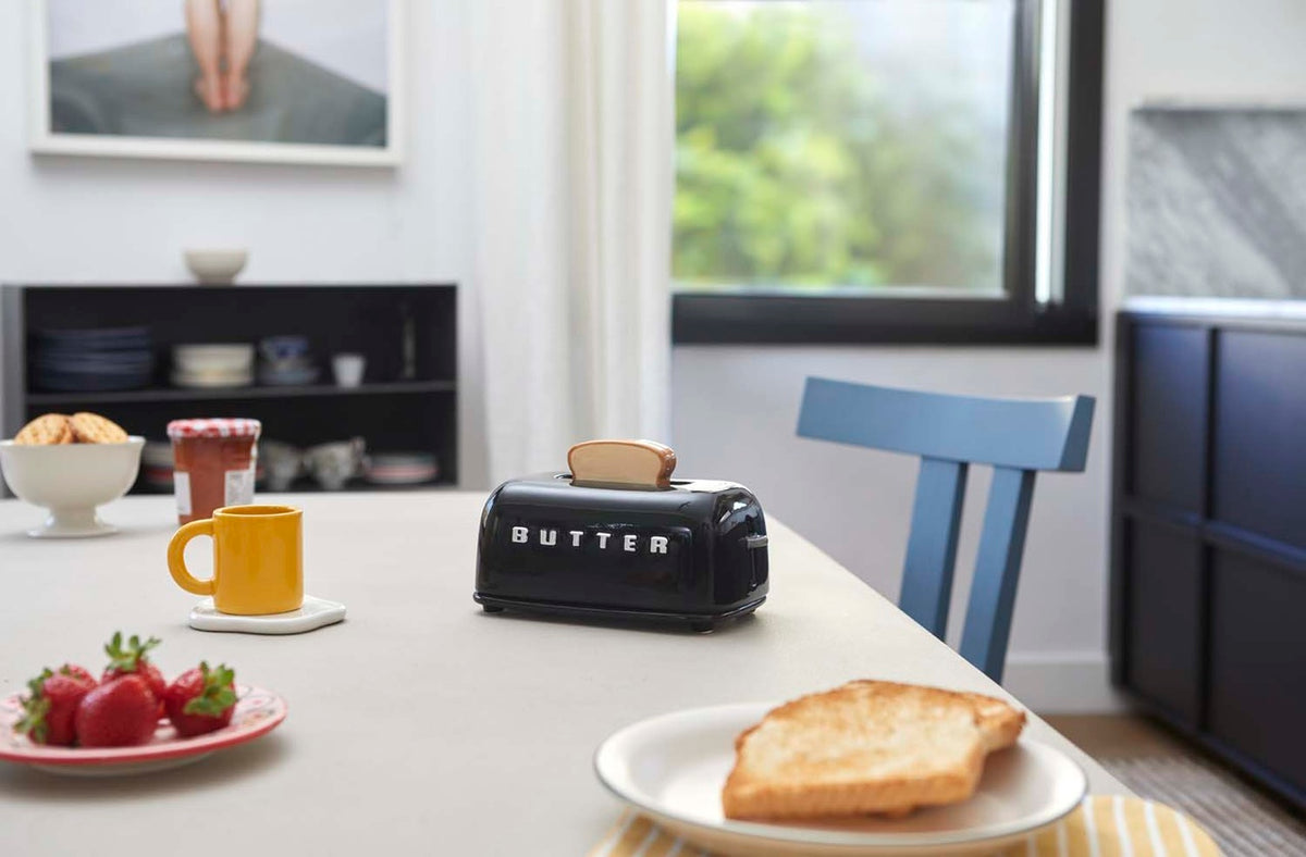 Smörbehållare med lock Toasty,  Svart