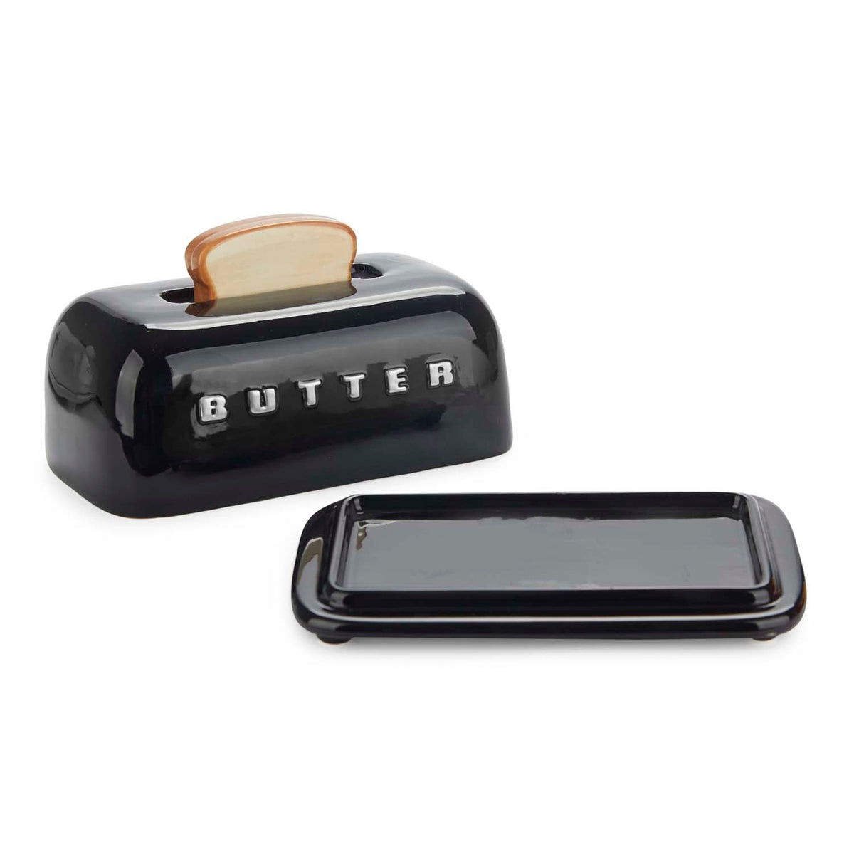Smörbehållare med lock Toasty,  Svart