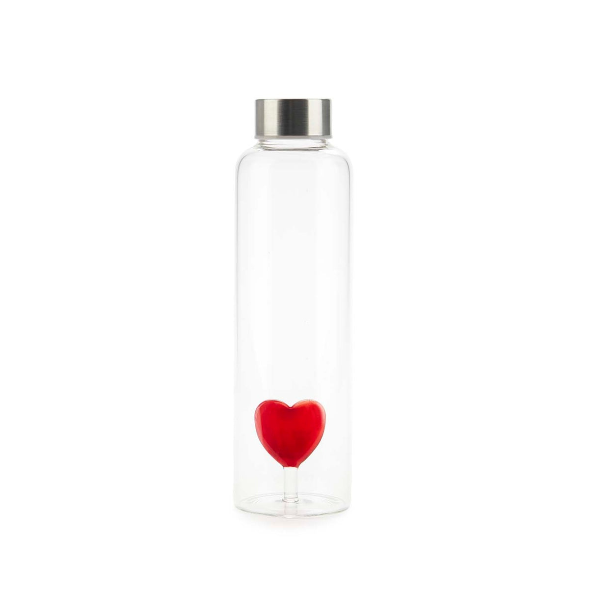 Flaska Love, Rött hjärta,  0,5 l  Borosilikatglas
