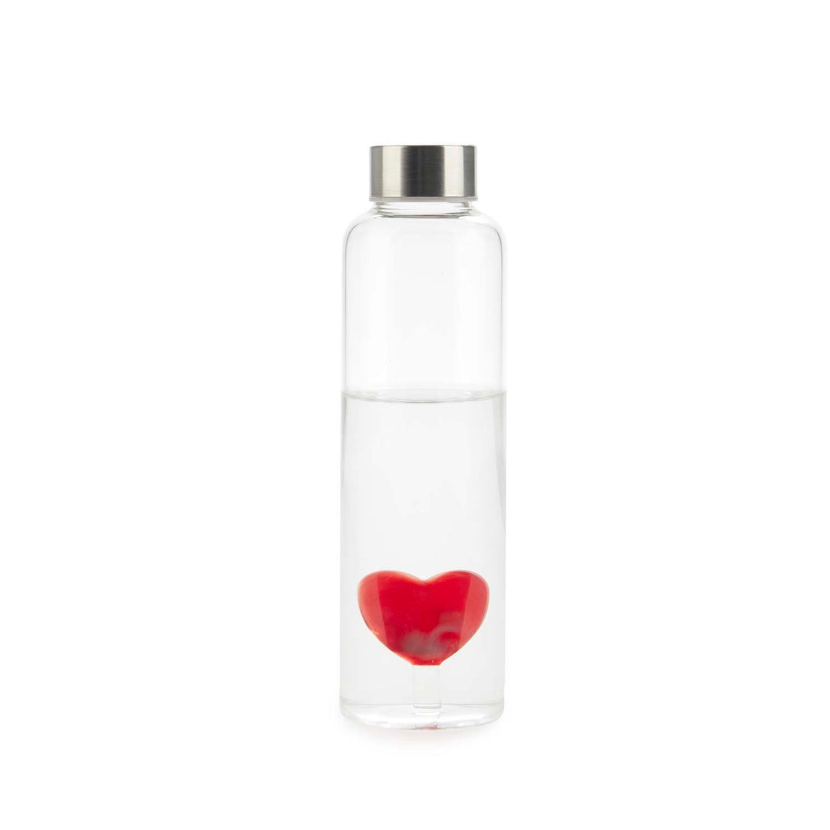 Flaska Love, Rött hjärta,  0,5 l  Borosilikatglas