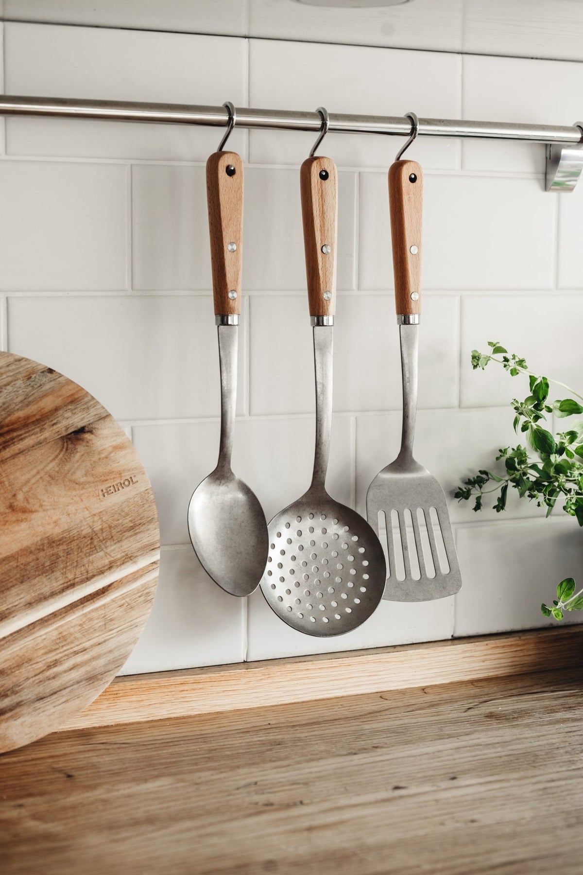 Heirol Serveringssked Rostfri Stål och Bokträ