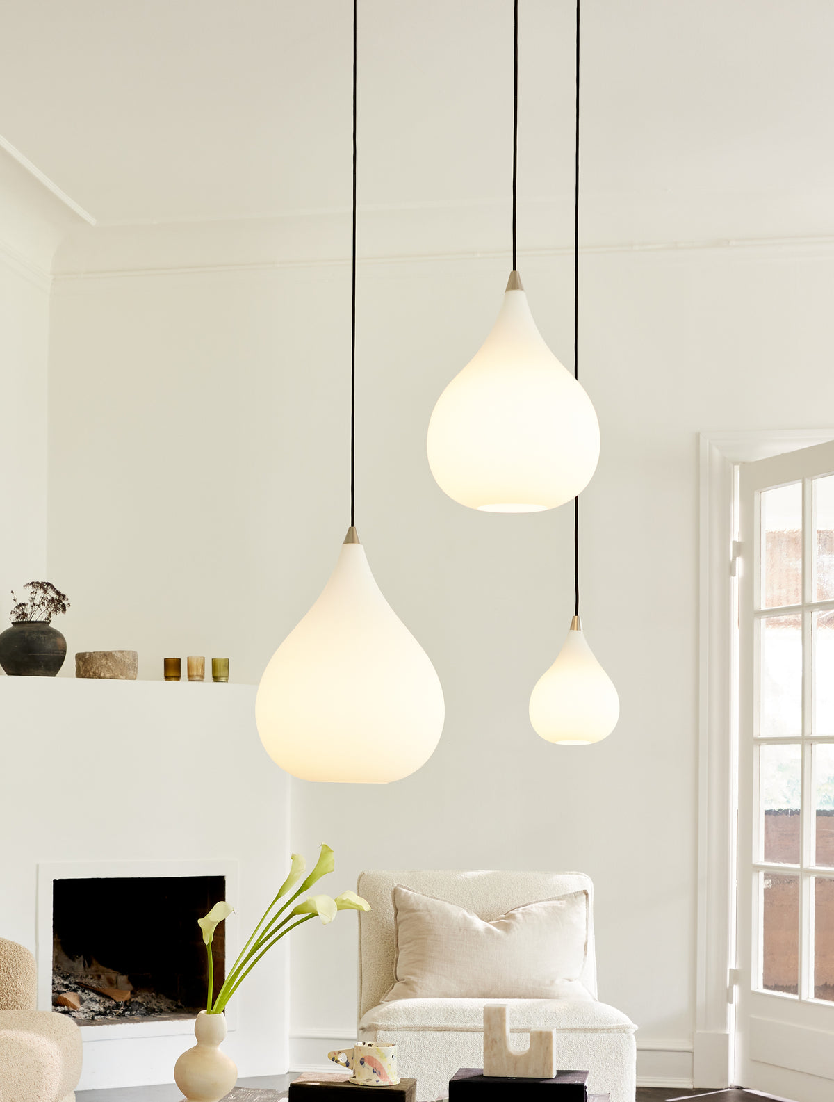 DROPS  Taklampa Ø17 Opal Glas / Alu. - bild 2