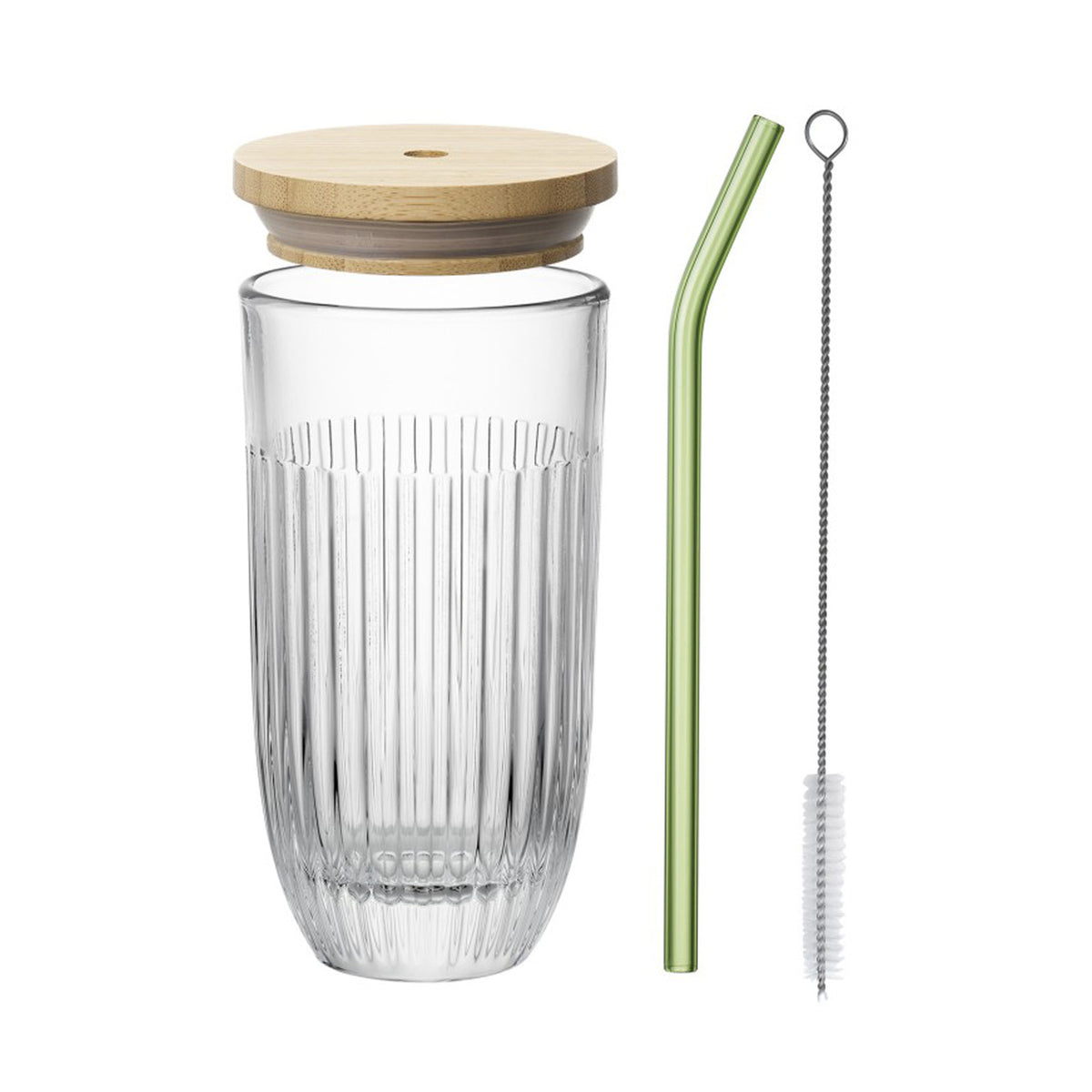La Rochère Smoothieglas med Lock och Sugrör Ouessant
