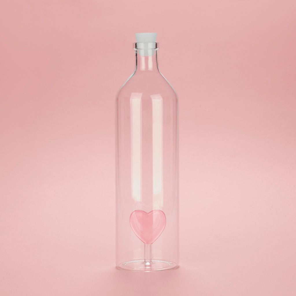 Flaska Love Rosa, 1,2l, Borosilikatglas
