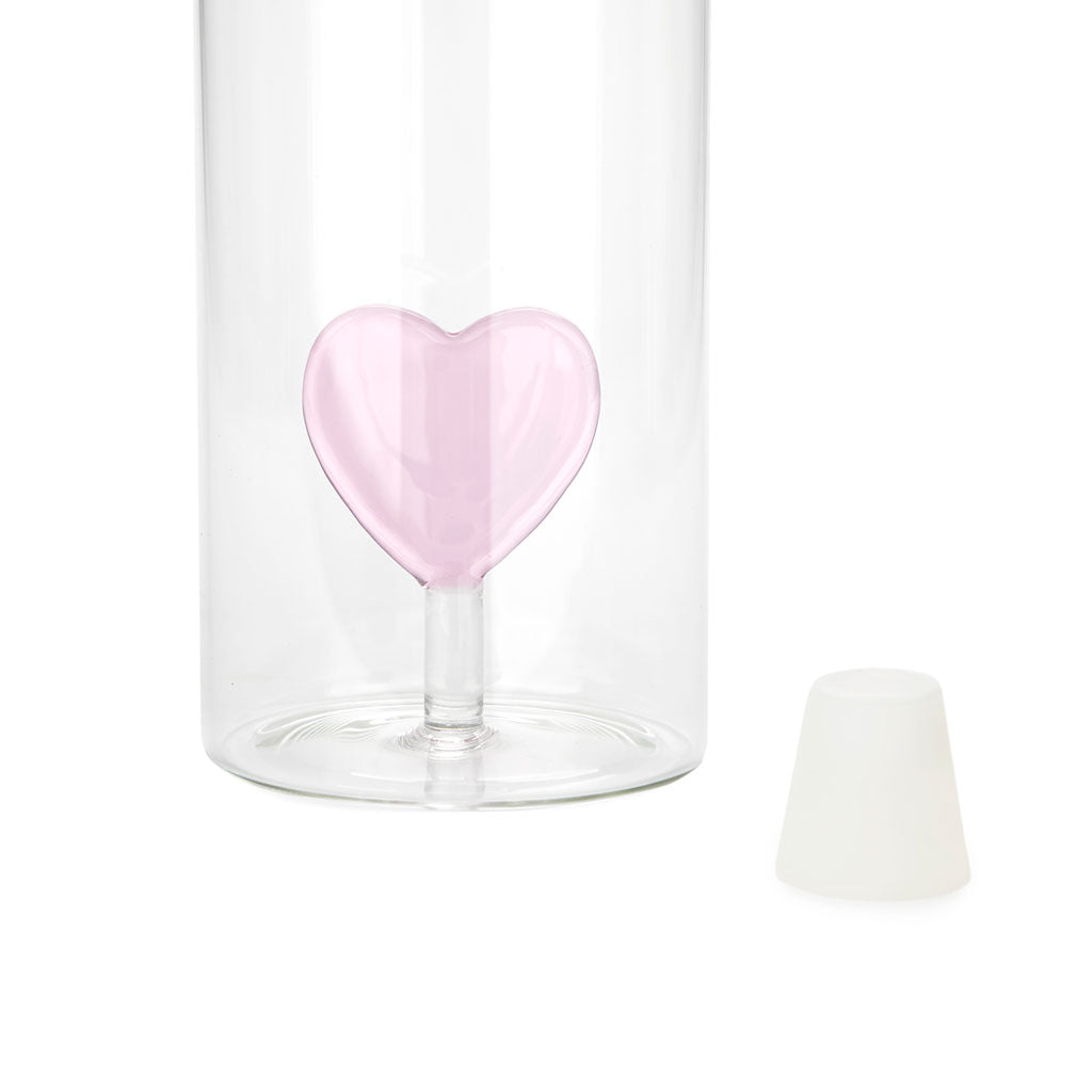 Flaska Love Rosa, 1,2l, Borosilikatglas