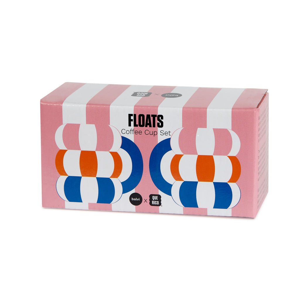 Set 2 Kaffekoppar i keramik Floats, blå