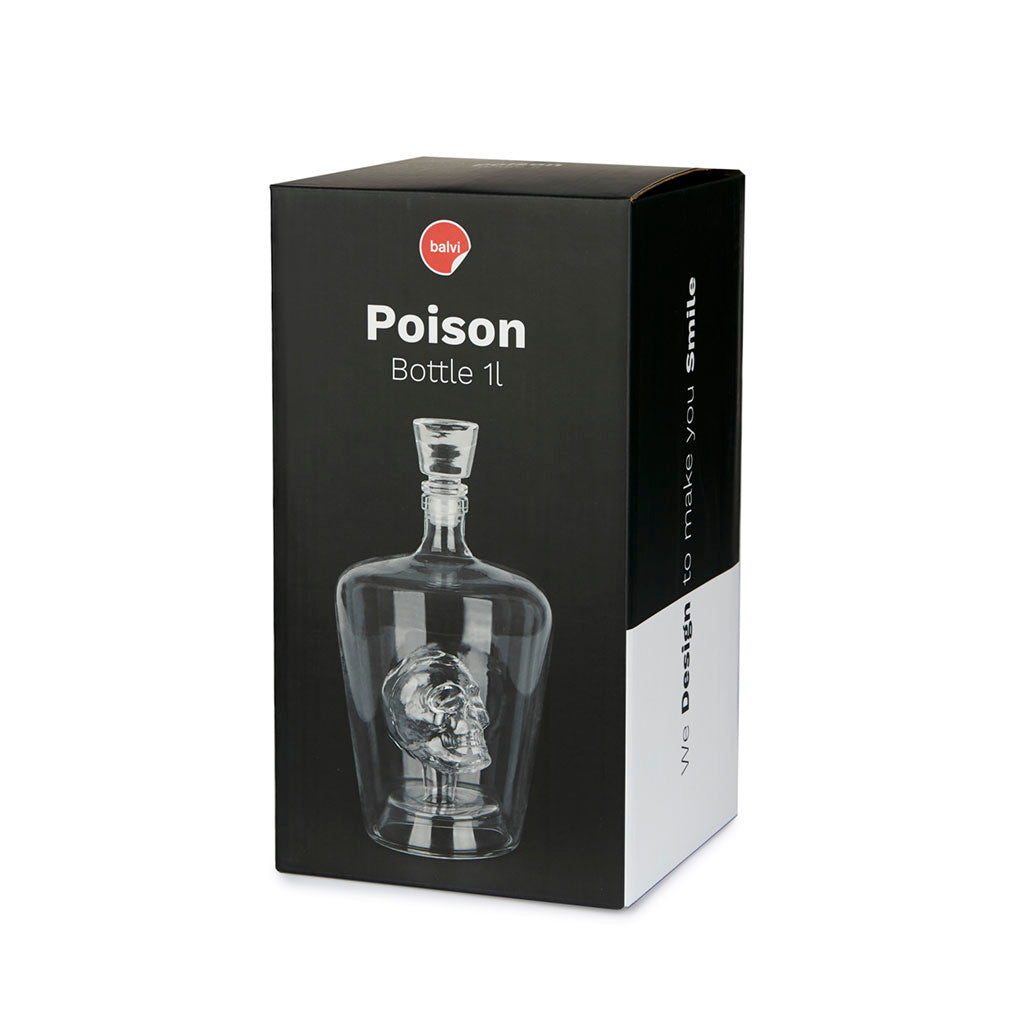 Decanter i glas Dödskalle, 1l