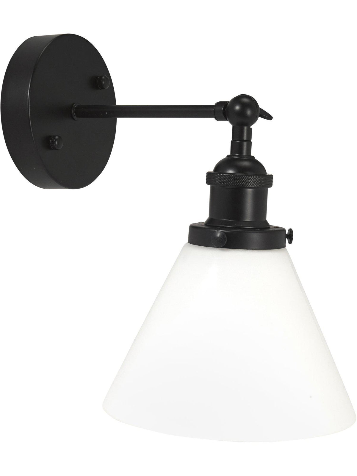 Lambda vägglampa – Svart, Opal 18cm